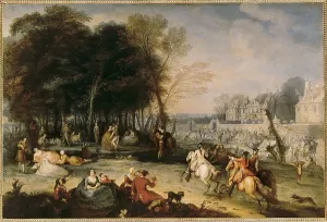 OCTAVIEN, Franois (1682-1740). Fair at Bezons (La foire de Bezons (Val-d'Oise)). 1725. Oil on canvas. FRANCE. Paris. Louvre Museum. AISA/Everett Collection**US SALES ONLY**