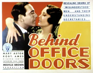 Ricardo Prints: BEHIND OFFICE DOORS, Ricardo Cortez, Mary Astor, 1931