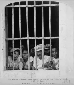 Insurrections Prints: Officers of the Philippines Insurgent Army imprisoned in Postigo Prison Manila Philippine Islands