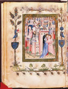 Shield Prints: From the Offiziolo of Gian Galeazzo Visconti The Annunciation to St Anne and The Meeting at the Golden Gate