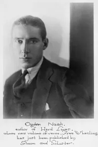 2008 Prints: Ogden Nash (1902-1971) humorous, irreverent American poet. 1931