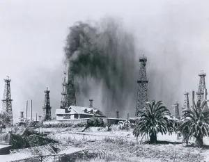 Wells Prints: Oil gusher at Signal Hill in California near the Long Beach