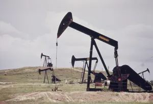 Energy Prints: Oil wells near the historical Teapot Dome petroleum reserve of the President Warren Harding administration's oil