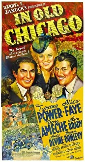 IN OLD CHICAGO, from left: Tyrone Power, Alice Faye, Don Ameche, 1937, TM and Copyright 20th Century Fox Film Corp. All rights reserved./courtesy Everett Collection