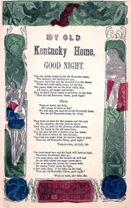 Sheet Music Prints: My Old Kentucky Home, Good Night, the state song of Kentucky, by Stephen Foster, 1853