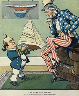 Lcgr1703 Prints: THE SAME OLD MODEL, 1908 political cartoon from PUCK magazine