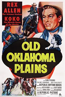 Allen Prints: OLD OKLAHOMA PLAINS, US poster, Rex Allen (top right), 1952