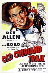 Allen Prints: OLD OVERLAND TRAIL, US poster art, Rex Allen (top left), 1953