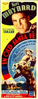 IN OLD SANTA FE, top and bottom: Ken Maynard on insert poster, 1934