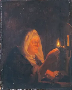 Candle Prints: Old Woman with Candle, by Bartholomus Maton, ca
