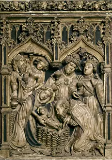Three Kings Prints: OLLER, Pere (15th century). Altarpiece of Saint Mary and Saint Peter