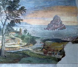 Work Prints: The Olympus over a water labyrinth