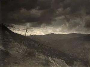 Middle East Prints: Ominous landscape with barbed wire near Jerusalem and the Mount of Olives