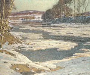 Close View Prints: AN OPALESCENT RIVER, by George Gardner Symons, 1909, American painting, oil on canvas