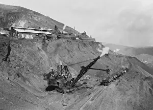 Jerome Prints: Open pit United Verde Mine on mountain side in Jerome