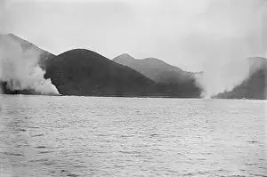 Cuba Prints: Oquendo and Maria Teresa, aground and burning during the Battle of Santiago