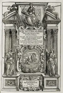 Andrea Prints: Ornate title page illustration of Andrea Palladio's (1508-1580)