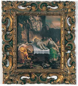 Emilia Romagna Prints: Orsi Lelio, Mourning the Dead Christ with cornice
