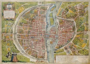 ORTELIUS, Abraham (1527-1598); BRAUN, George (1541-1622); HOGENBERG, Franz (1535-1590). Civitatis Orbis Terrarum (Theatrum orbis terrarum). 1572-1617. Paris (1572). Volume I