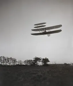 Flyers Prints: Orville Wright 1871-1948 flying on October 4 1905 at Huffman Prairie Dayton Ohio