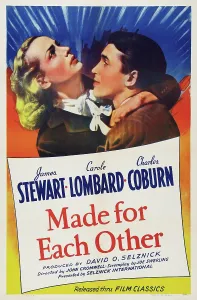 Lombard Prints: MADE FOR EACH OTHER, US poster art, from left: Carole Lombard, James Stewart, 1939