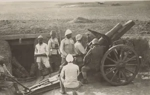 Middle East Prints: Ottoman artillery at Hareira in 1917 to defend against the British advance into southern Palestine