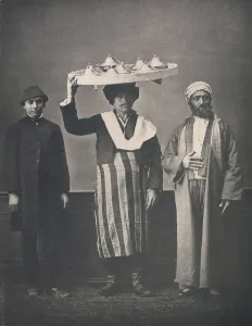 Bourgeois Prints: The Ottoman Empire, studio portrait of models wearing clothing from Istanbul