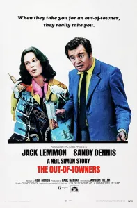 1970 Movies Prints: THE OUT-OF-TOWNERS, US poster art, from left: Sandy Dennis, Jack Lemmon, 1970