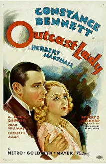 Constance Prints: OUTCAST LADY, from left: Herbert Marshall, Constance Bennett, 1934