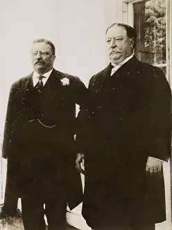 William Howard Prints: Outgoing President Theodore Roosevelt and President elect William H