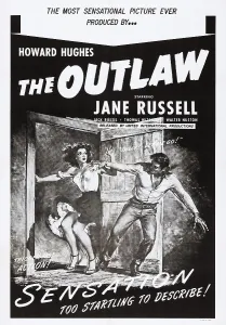 1943 Movies Prints: THE OUTLAW, US poster, from left: Jane Russell, Jack Buetel, 1943