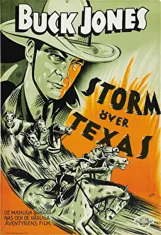 4ev In Prints: OUTLAWED GUNS, (aka STORM OVER TEXAS), Buck Jones on Swedish poster art, 1935