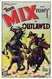 1920s Poster Art Prints: OUTLAWED, US poster, Tom Mix riding Tony the Horse, Sally Blane, 1929