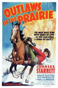Horseback Prints: OUTLAWS OF THE PRAIRIE, US poster art, Charles Starrett, 1937