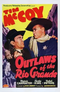 Sheriffs Badge Prints: OUTLAWS OF THE RIO GRANDE, US poster art, Tim McCoy (right), 1941