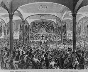 Wood Engraving Prints: Ovation to Lieutenant General Grant at the Cooper Institute, New York, June 7, 1865