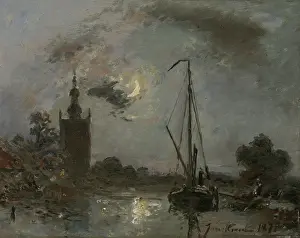 Coastal Prints: Overschie in the Moonlight, by Johan Barthold Jongkind