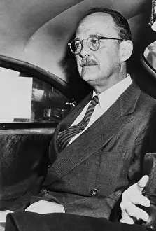 Owen Prints: Owen Lattimore, at Federal District Court after pleading innocent pleading lying to Senate in 1950