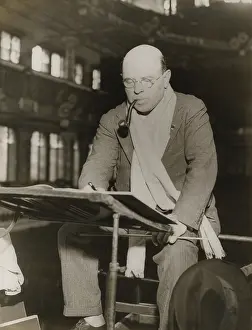Casals Prints: Pablo Casals at rehearsal conducting the Barcelona Philharmonic Orchestra