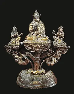 18th C Prints: Padmasambhava and his Wives. 17th c