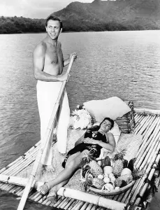 Keel Prints: PAGAN LOVE SONG, from left: Howard Keel, Esther Williams, 1950