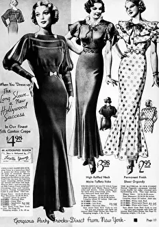 Illustration Prints: A page from a 1935 Sears Roebuck catalog offering an Autographed Fashion