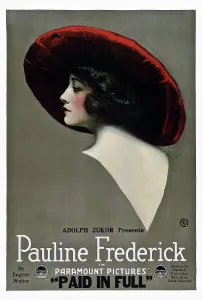 Pauline Prints: PAID IN FULL, US poster, Pauline Frederick, 1919