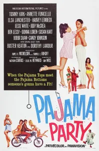 Tommy Prints: PAJAMA PARTY, US poster art, embracing top right, left to right: Annette Funicello