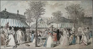 1787 Prints: The Palais Royal Garden Walk. 1787. Litography. AISA/Everett Collection**US SALES ONLY**