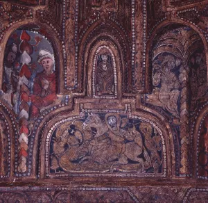 Palatine Chapel, by Unknown Artist, 12th Century, tempera on canvas on wood - Italy, Sicily, Palermo, Palace of the Normans. Detail. Decoration of the painted ceiling