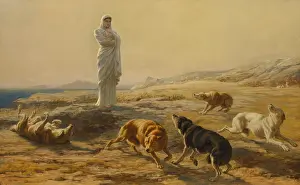 Dogs Prints: PALLAS ATHENA AND THE HERDSMANS DOGS
