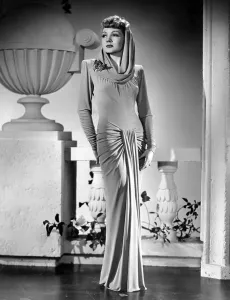 Gathered Dress Prints: THE PALM BEACH STORY, Claudette Colbert, 1942