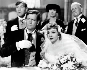 Wedding Dress Prints: THE PALM BEACH STORY, Joel McCrea, Claudette Colbert, 1942