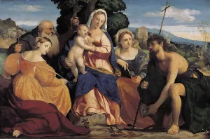 Palma Prints: Palma, Jacopo (1480-1528). Madonna and child with saints (Madonna col Bambino e Santi )